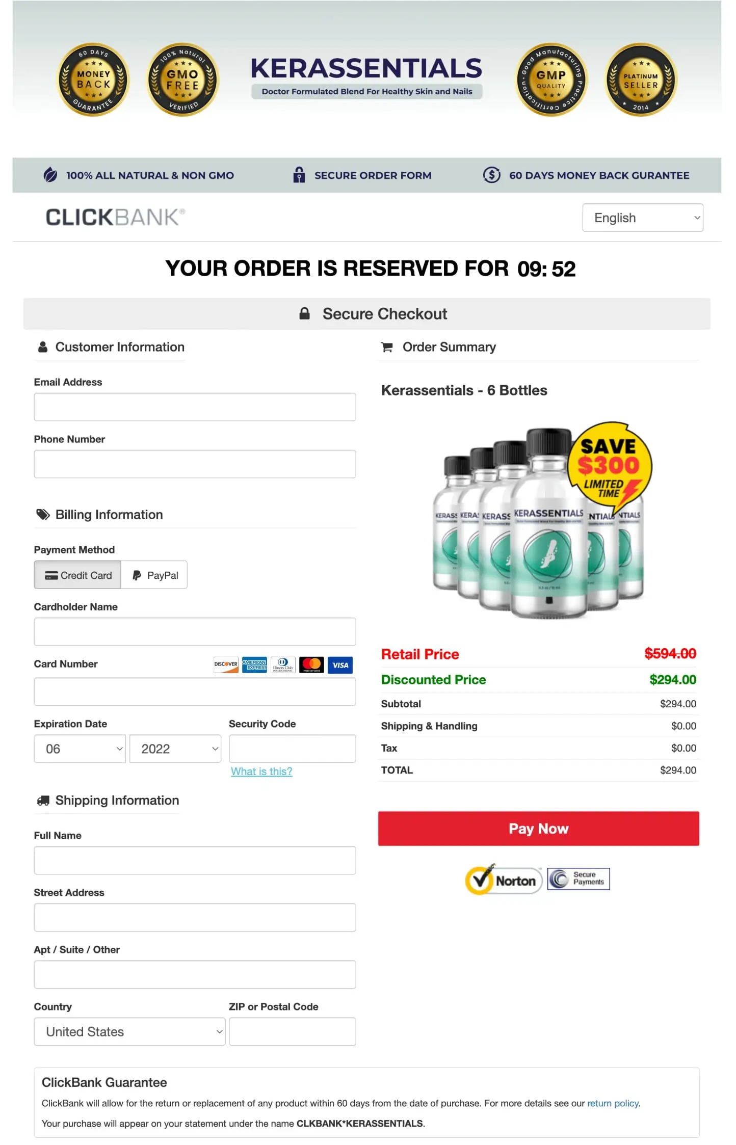 Kerassentials Checkout